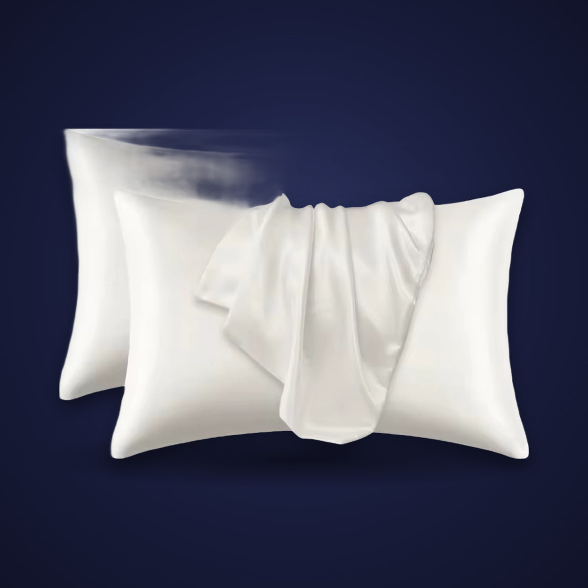 Satin pillowcase set in white