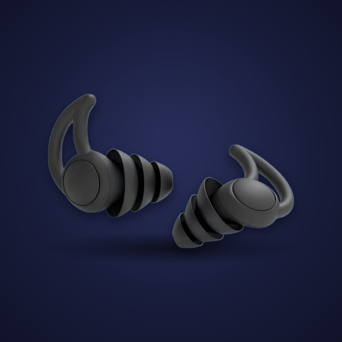 Soft silicone sleep earplugs in black