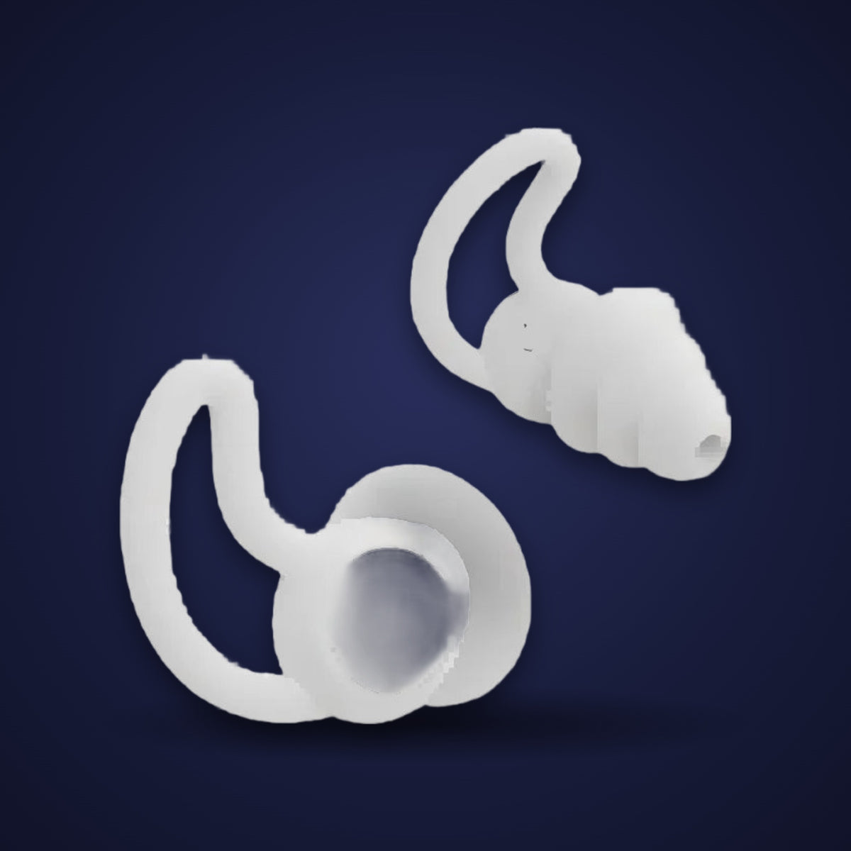 Soft silicone sleep earplugs in white